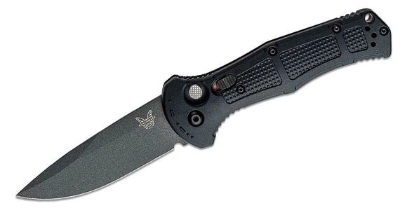 Benchmade Claymore Automatic Knife Cobalt Black CPM-D2 Tool Steel Blade/Black Grivory Handle SKU 9070BK