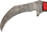 Old Ram Handmade Real Damascus Karambit Knife SKU: DM-OR-334RD