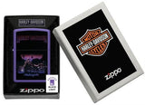 Harley Davidson Purple Matte Blacklight Zippo Lighter