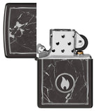 Zippo Marble Flame High Polish Black Windproof Lighter