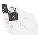 Zippo Marble Flame High Polish Black Windproof Lighter