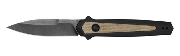 Kershaw Launch 15 MagnaCut Automatic Knife BlackWash CPM-MagnaCut Steel Blade/Black 6061-T6 Alum. with Canvas Micarta Inlay Handle SKU 7950