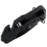 Defender-Xtreme Spring Assist Rescue Knife Black SS/Black Handle SKU