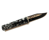 8.5" Zombie War Gray & Black Skull Design Spring Assisted Knife with Belt Clip SKU 7664