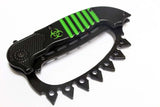 Zombie War Green & Black Spring Assisted Knife with Belt Clip SKU 7472