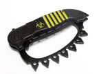 Zombie War Yellow & Black Spring Assisted Knife with Belt Clip SKU 7476