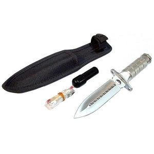 8" Silver Survival Knife w/Sheath SKU 6430