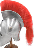 Medieval Warrior Corinthian Helmet w/Red Plume Wearable 18-Gauge Steel w/Stand SKU HL-80632A