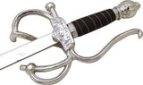 Medieval Warrior Middle Ages El Cid Rapier Sword w/Scabbard Stainless-Steel Blade/Wire Wrap Leather Handle 38" Overall SKU KT-4012