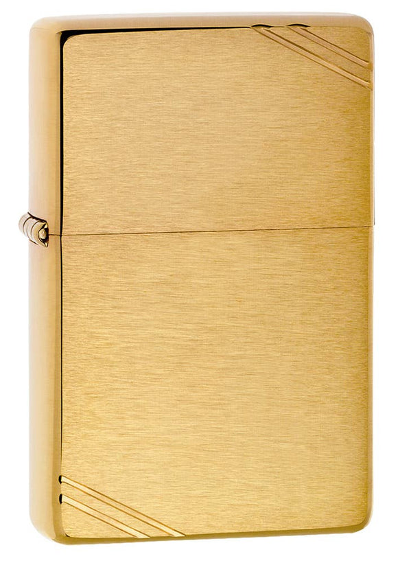 Zippo Vintage Brushed Brass Finish with Slashes Lighter SKU 240-000003