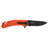 Kershaw Barricade Assist Open Liner Lock Rescue Knife Black Half Serr. 8Cr13MoV Steel Blade/Orange Nylon Handle SKU 8650ST