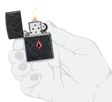 Zippo Crystal Design Armor® Black Matte Windproof Lighter