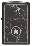 Zippo Marble Flame High Polish Black Windproof Lighter