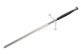 52" Claymore Sword w/Leather Sheath Stainless-Steel Blade/Black Spiral Wood Handle with Silver Pommel & Guard SKU 901042-BK
