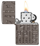 Zippo Reverse Carve Armor® Black Ice® Windproof Lighter