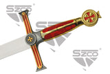 29.5" Double Templar Design Sword W/ Plaque SKU 926997