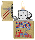 Zippo America250 Liberty & Justice Street Brass Lighter