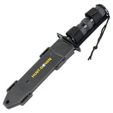 Hunt-Down Survival Knife w/Sheath 12" Overall Black Stainless-Steel Blade and Handle SKU 9825