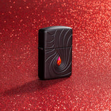 Zippo Crystal Waves Armor® Black Matte Windproof Lighter