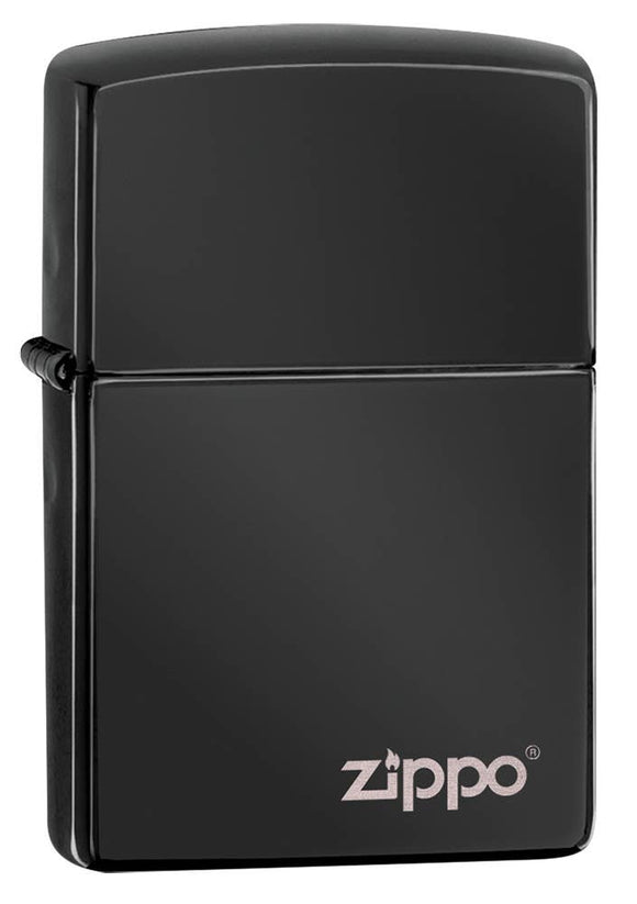 Zippo Black with Zippo Logo Lighter SKU 24756ZL-000003