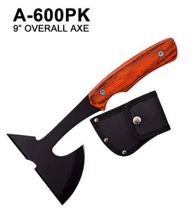 9" Outdoor Axe Black Stainless-Steel with Wood Handle SKU A-600PK