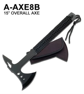 15" Tactical Axe Stainless-Steel Heavy-Duty Survival Cord with Sheath SKU A-AXE8B