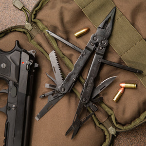 SOG PowerLock EOD Multitool w/Sheath Black Oxide 420 Stainless-Steel 18 Tools in all SKU SOG-B61N-CP