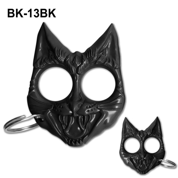 Self Defense Cat Keychain Black Nylon Fiber SKU BK-13BK