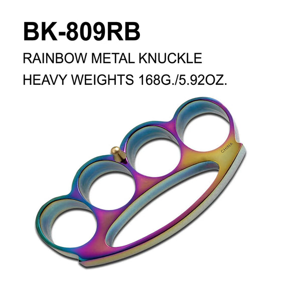 Heavy Metal Belt Buckle/Paperweight Knuckles Rainbow SKU BK-809RB