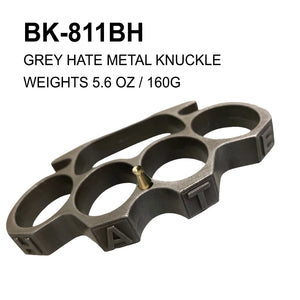 Heavy Metal Belt Buckle/Paperweight Knuckles Gray "Hate" SKU BK-811BH