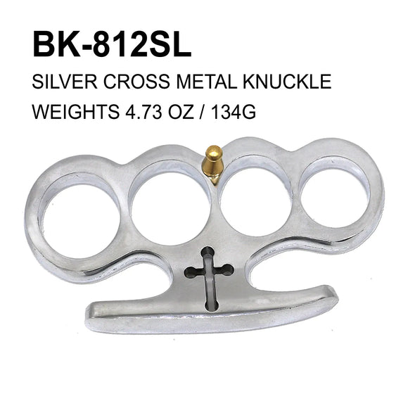 Belt Buckle/Paperweight Knuckles Silver Cross SKU BK-812SL