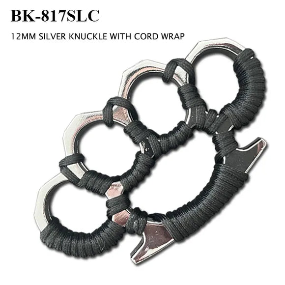 Belt Buckle Paperweight Knuckles Cord Wrap Silver SKU BK-817SLC
