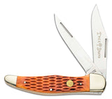 Boker Traditional Series Folding Hunter Knife Jigged Brown Bone Handles SKU 110273BB