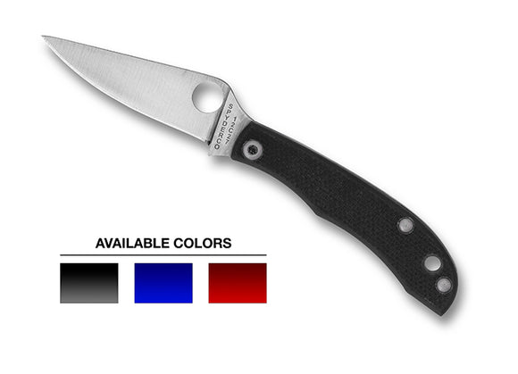 Spyderco HoneyBee Mini Slip Joint Knife 12c27 Stainless-Steel Blade/Black G10 Handle SKU C137GBKP