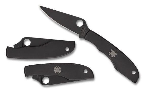 Spyderco GrassHopper Black Stainless Steel Keychain Knife SKU C138BKP