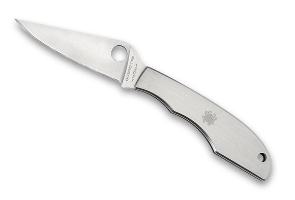 Spyderco GrassHopper Mini Keychain Folding Knife 12c27 Stainless-Steel Blade/Stainless-Steel Handle SKU C138P