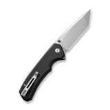 Civivi Brazen Button Lock Folding Knife Stonewash 14C28N Sandvik Stainless Blade/Black G10 Handle SKU CIVC19059C1