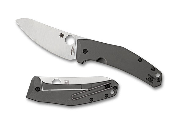 Spyderco Spydiechef Frame lock Knife Plain Edge/Gray Titanium SKU C211TIP