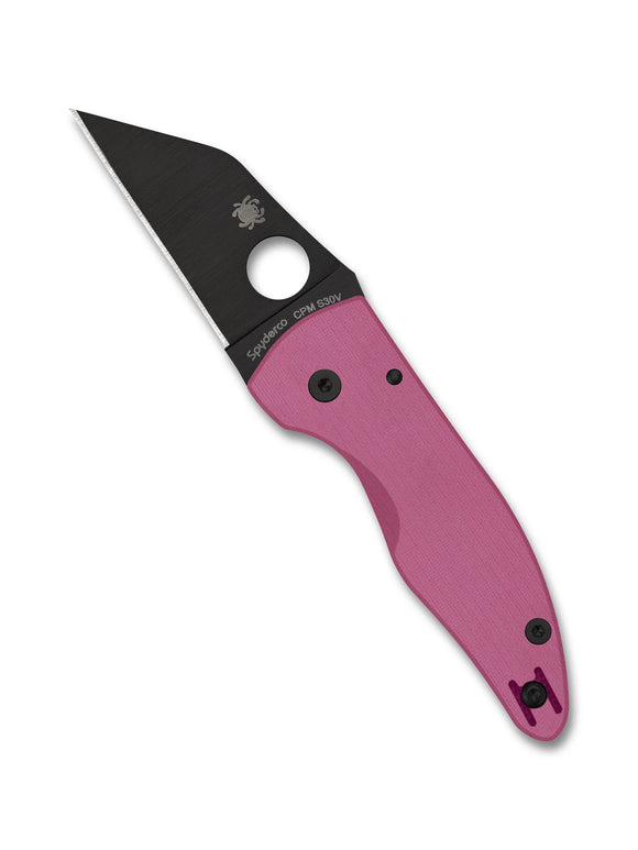 Spyderco Microjimbo Compression Lock Knife Black CPM S30V Blade/Pink G-10 Handle SKU C264GPNBKP