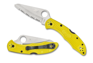 Spyderco Salt 2 Lockback Knife Yellow FRN Fully Serrated SKU C88SYL2
