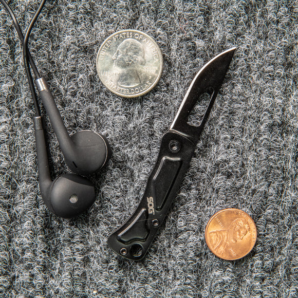 SOG Centi I Keychain Slip Joint Knife Black Stainless-Steel Blade/Black Stainless-Steel Handle SKU SOG-CE1002-CP