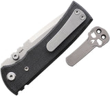 Chaves Knives Redencion Street Liner Lock Knife Stonewash Satin Finish Elmax Steel Blade/Black Canvas Micarta Handle SKU CHAV14235