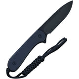 Civivi Elementum Fixed Blade Knife w/Sheath Black Stonewash D2 Tool Steel Blade/Black G10 Handle SKU CIVC2105A