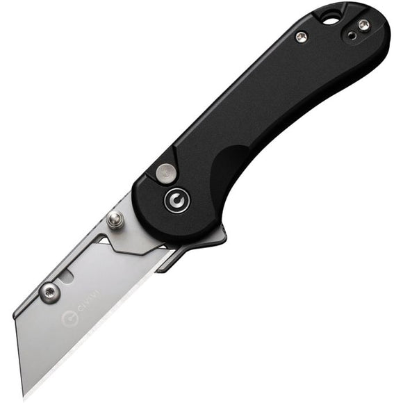 Civivi Elementum Utility Button Lock Knife 6Cr Stainless Steel Blade/Black Alum. Handle SKU CIVC23039B1