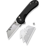 Civivi Elementum Utility Button Lock Knife 6Cr Stainless Steel Blade/Black Alum. Handle SKU CIVC23039B1