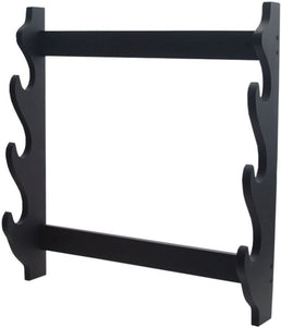 Small Sword Rack Holds 3 Swords Black Wood SKU CN926733