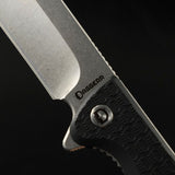 Daggerr Knives Toothpick Liner Lock Knife Stonewash 8Cr14MoV Stainless Clip Point Blade/Black Textured ABS Handle SKU DGRTPFBKSW