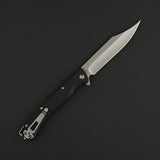 Daggerr Knives Toothpick Liner Lock Knife Stonewash 8Cr14MoV Stainless Clip Point Blade/Black Textured ABS Handle SKU DGRTPFBKSW