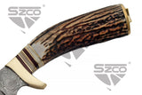 Mountain Hunting Knife 10" Damascus Steel/Stag Handle SKU DM-1045