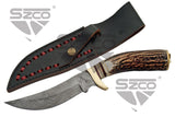 Mountain Hunting Knife 10" Damascus Steel/Stag Handle SKU DM-1045
